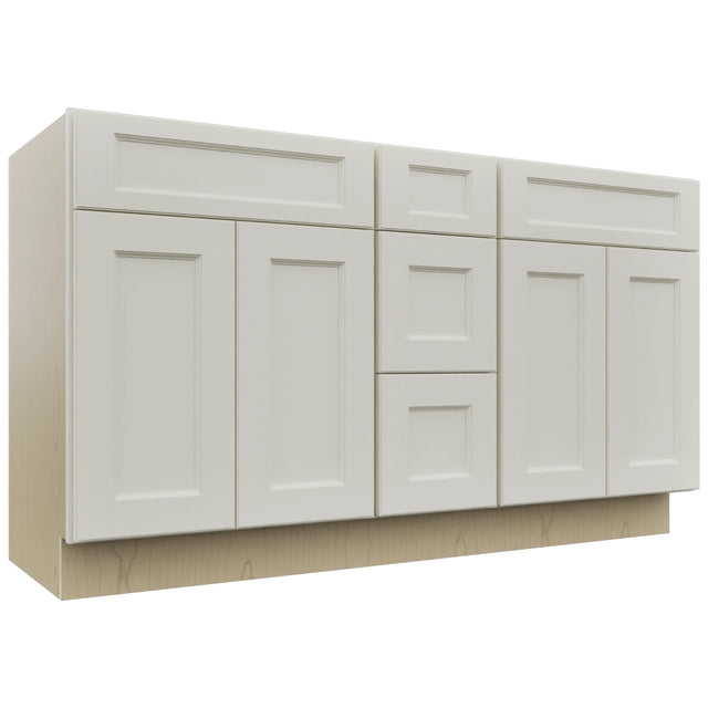 Fabuwood Fusion Dove VSD60DOUBLE Vanity Combo Cabinet, Front View