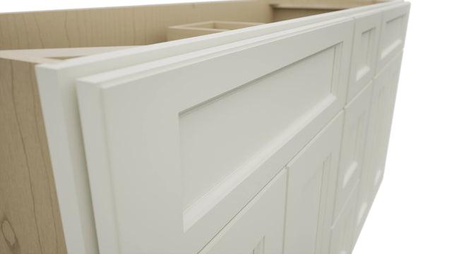 Fabuwood Fusion Dove VSD60DOUBLE Vanity Combo Cabinet, Detail View