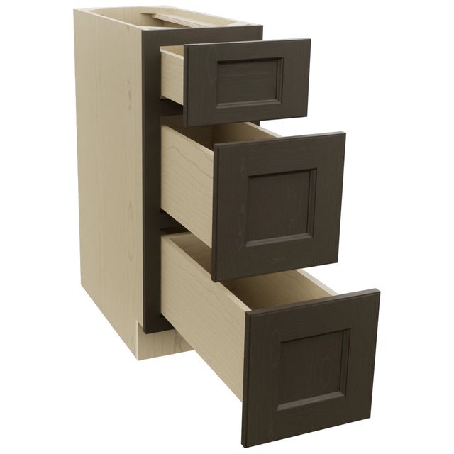 Fabuwood Fusion Kona DB12 Base 3 Drawers Cabinet, Open View