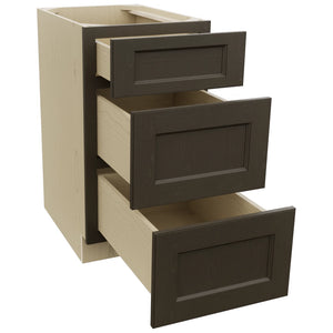 Fabuwood Fusion Kona DB18 Base 3 Drawers Cabinet, Open View