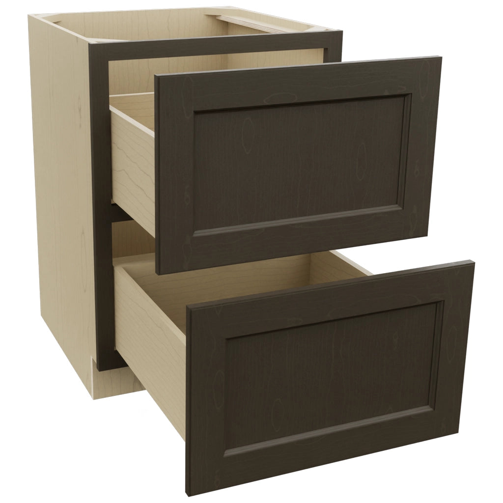 Fabuwood Fusion Kona DB24-2 Base 2 Drawers Cabinet, Open View