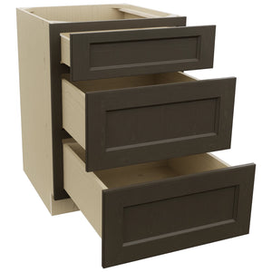 Fabuwood Fusion Kona DB24 Base 3 Drawers Cabinet, Open View