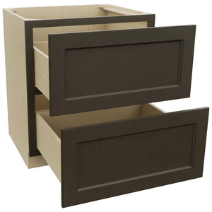Fabuwood Fusion Kona DB30-2 Base 2 Drawers Cabinet, Open View