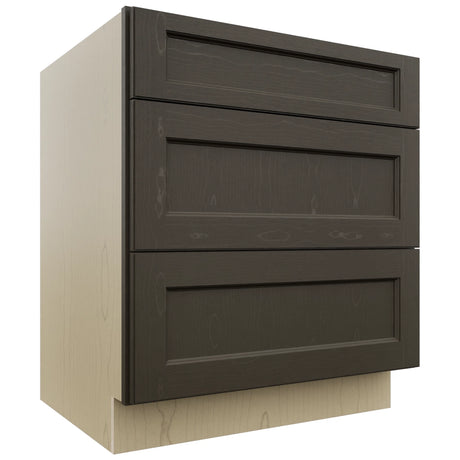 Fabuwood Fusion Kona DB30 Base 3 Drawers Cabinet, Front View