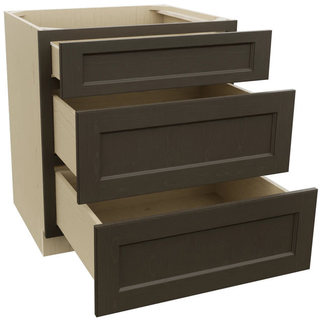 Fabuwood Fusion Kona DB30 Base 3 Drawers Cabinet, Open View