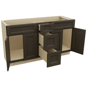 Fabuwood Fusion Kona VSD60DOUBLE Vanity Combo Cabinet, Open View