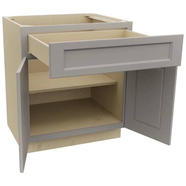 Fabuwood Fusion Nickel B30 Base Standard Cabinet, Open View