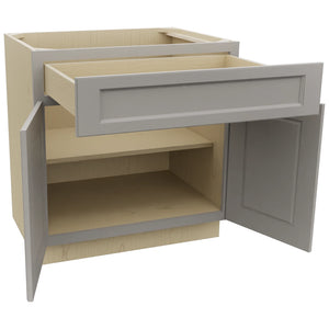 Fabuwood Fusion Nickel B33SDF Base Standard Cabinet, Open View