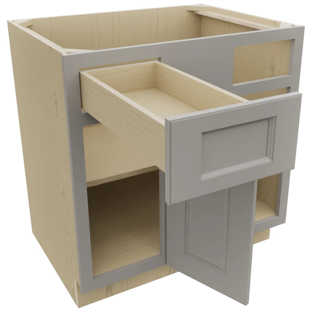 Fabuwood Fusion Nickel BLB39/42 Base Corner Blind Cabinet, Open View