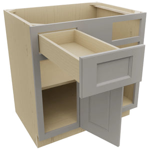 Fabuwood Fusion Nickel BLB39/42 Base Corner Blind Cabinet, Open View