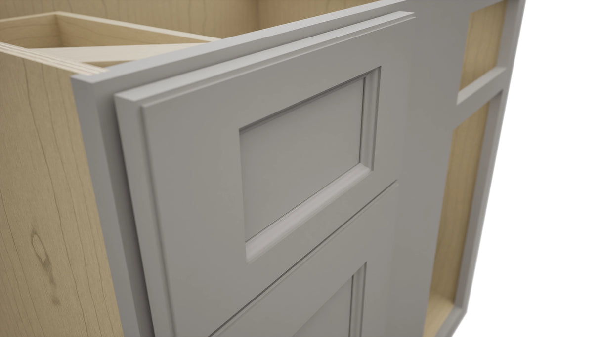 Fabuwood Fusion Nickel BLB39/42 Base Corner Blind Cabinet, Detail View