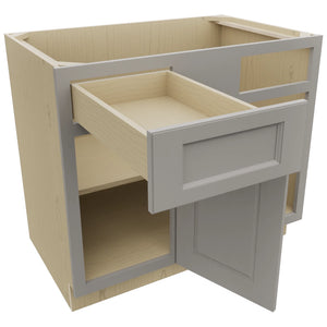 Fabuwood Fusion Nickel BLB42/45 Base Corner Blind Cabinet, Open View