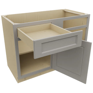 Fabuwood Fusion Nickel BLB48/51 Base Corner Blind Cabinet, Open View