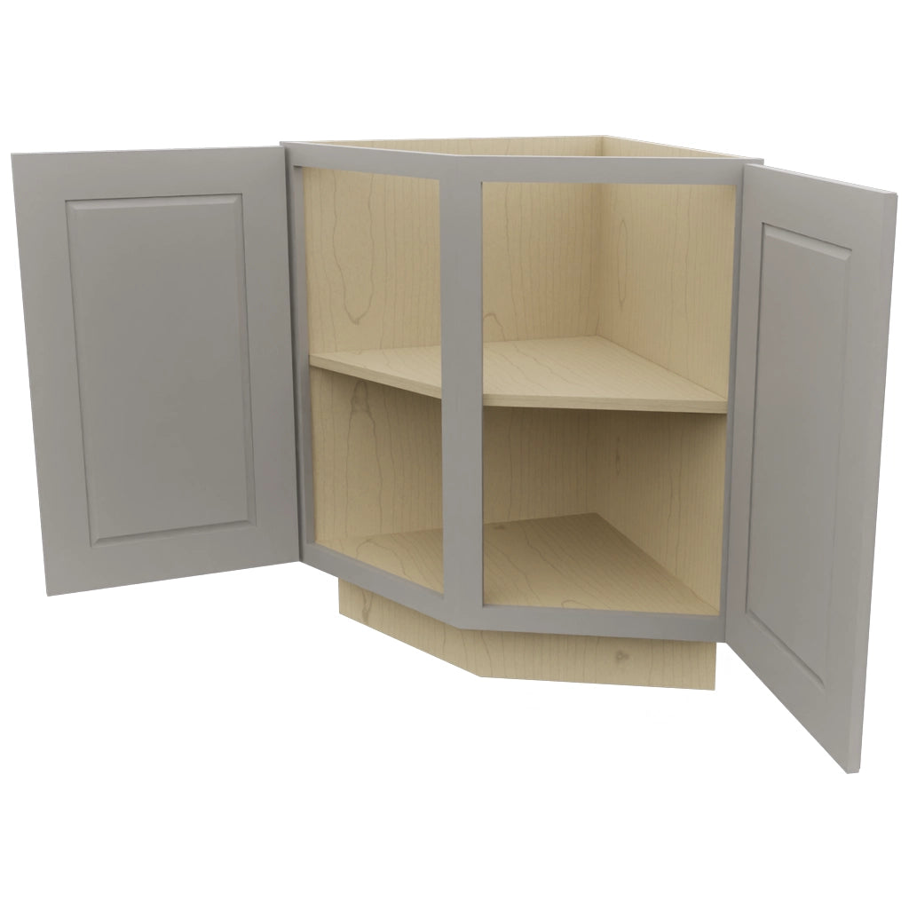 Fabuwood Fusion Nickel BRA24 Base Return Angle Cabinet, Open View