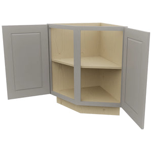 Fabuwood Fusion Nickel BRA24 Base Return Angle Cabinet, Open View