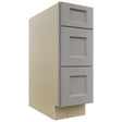 Fabuwood Fusion Nickel DB12 Base 3 Drawers Cabinet, Front View