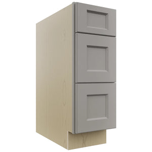 Fabuwood Fusion Nickel DB12 Base 3 Drawers Cabinet, Front View