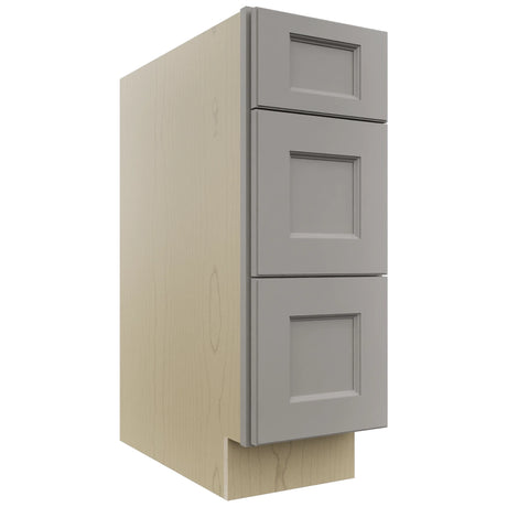 Fabuwood Fusion Nickel DB12 Base 3 Drawers Cabinet, Front View