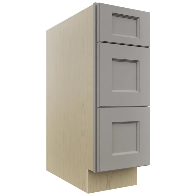 Fabuwood Fusion Nickel DB12 Base 3 Drawers Cabinet, Front View