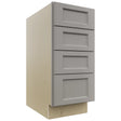 Fabuwood Fusion Nickel DB15-4 Base 4 Drawers Cabinet, Front View