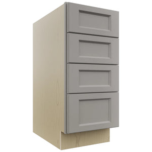 Fabuwood Fusion Nickel DB15-4 Base 4 Drawers Cabinet, Front View