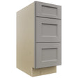 Fabuwood Fusion Nickel DB15 Base 3 Drawers Cabinet, Front View