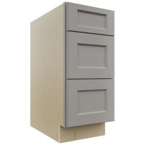 Fabuwood Fusion Nickel DB15 Base 3 Drawers Cabinet, Front View