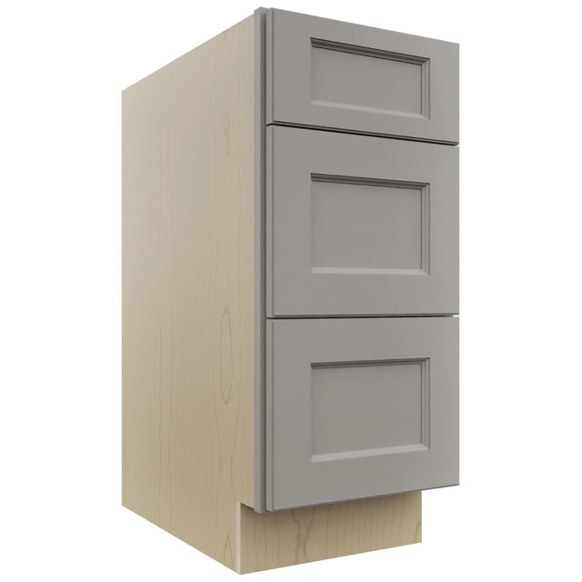 Fabuwood Fusion Nickel DB15 Base 3 Drawers Cabinet, Front View