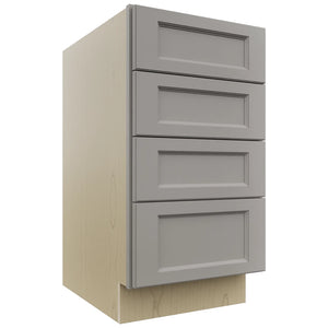 Fabuwood Fusion Nickel DB18-4 Base 4 Drawers Cabinet, Front View