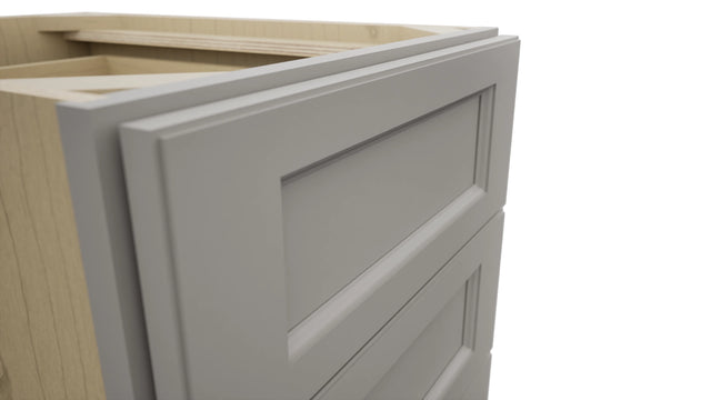 Fabuwood Fusion Nickel DB18-4 Base 4 Drawers Cabinet, Detail View
