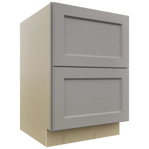 Fabuwood Fusion Nickel DB24-2 Base 2 Drawers Cabinet, Front View