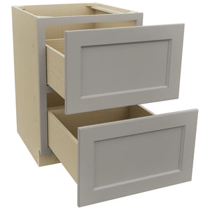 Fabuwood Fusion Nickel DB24-2 Base 2 Drawers Cabinet, Open View