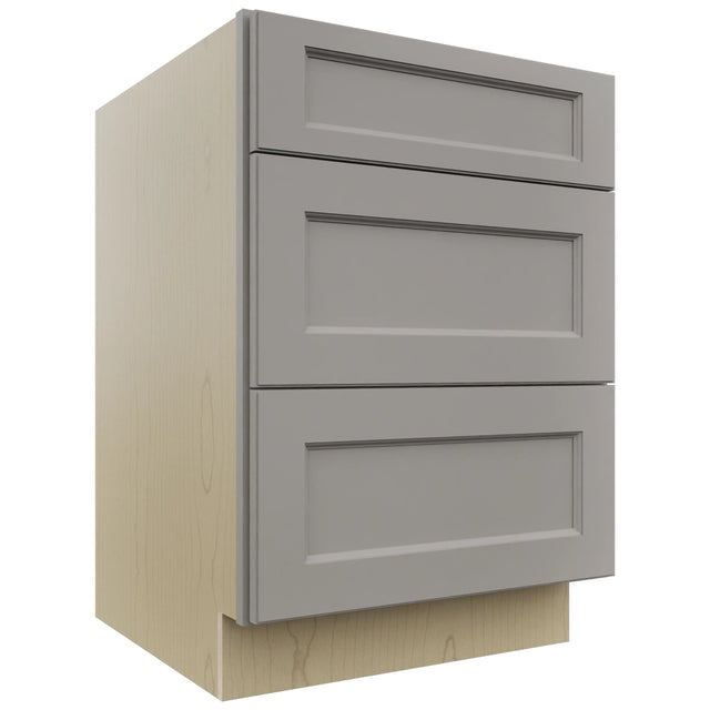 Fabuwood Fusion Nickel DB24 Base 3 Drawers Cabinet, Front View
