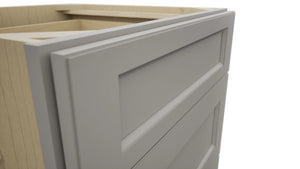 Fabuwood Fusion Nickel DB24 Base 3 Drawers Cabinet, Detail View