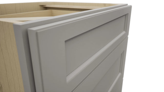 Fabuwood Fusion Nickel DB27 Base 3 Drawers Cabinet, Detail View