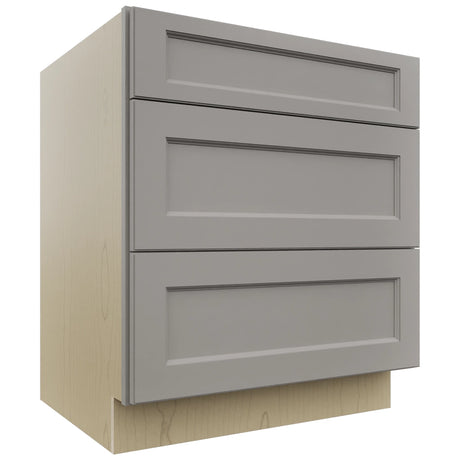 Fabuwood Fusion Nickel DB30 Base 3 Drawers Cabinet, Front View