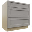 Fabuwood Fusion Nickel DB33 Base 3 Drawers Cabinet, Front View