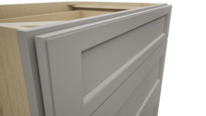 Fabuwood Fusion Nickel DB33 Base 3 Drawers Cabinet, Detail View