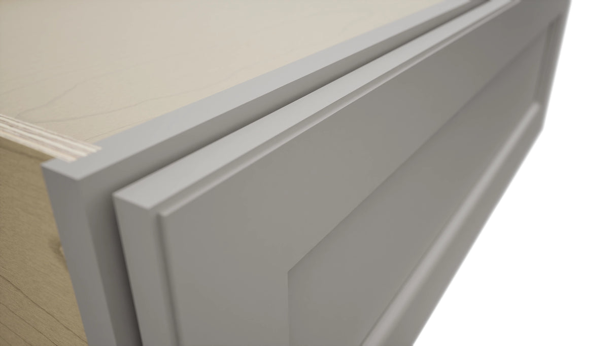 Fabuwood Fusion Nickel DBS36 Base Bench Seat Cabinet, Detail View