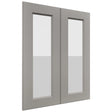 Fabuwood Fusion Nickel DS GDW2430 Wall Glass Door, Front View