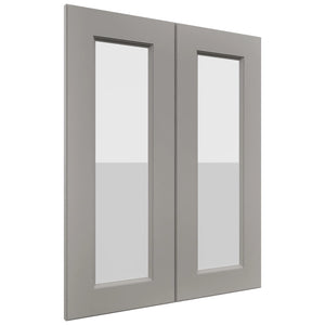 Fabuwood Fusion Nickel DS GDW2430 Wall Glass Door, Front View