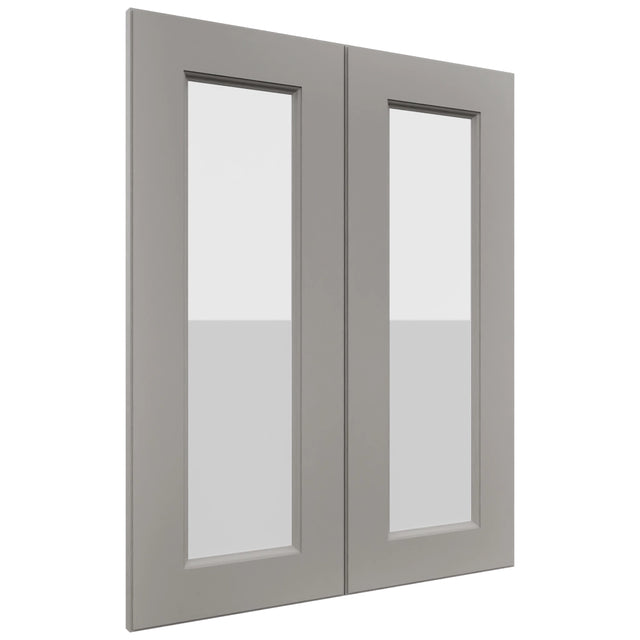 Fabuwood Fusion Nickel DS GDW2430 Wall Glass Door, Front View