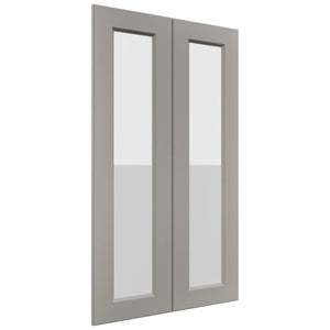 Fabuwood Fusion Nickel DS GDW2442 Wall Glass Door, Front View