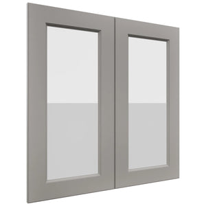 Fabuwood Fusion Nickel DS GDW3030 Wall Glass Door, Front View