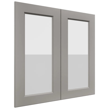 Fabuwood Fusion Nickel DS GDW3030 Wall Glass Door, Front View