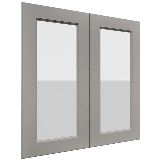 Fabuwood Fusion Nickel DS GDW3030 Wall Glass Door, Front View
