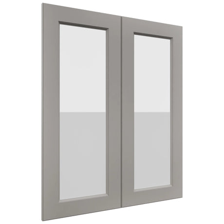 Fabuwood Fusion Nickel DS GDW3036 Wall Glass Door, Front View