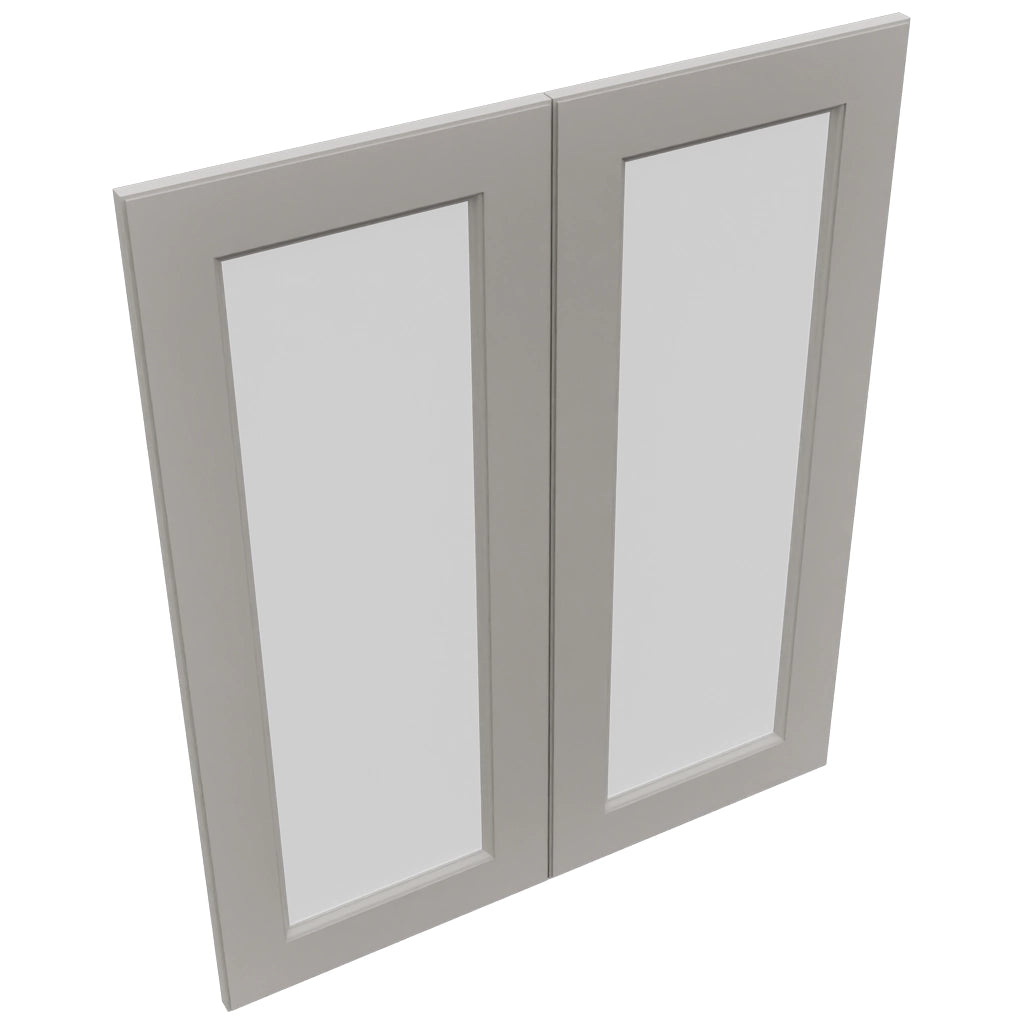 Fabuwood Fusion Nickel DS GDW3036 Wall Glass Door, Top View