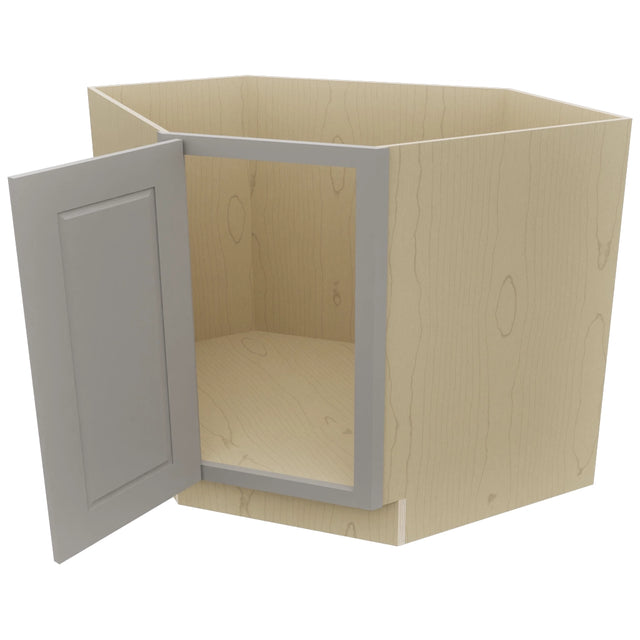 Fabuwood Fusion Nickel DSB36FD Base Corner Diagonal Sink Cabinet, Open View