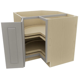 Fabuwood Fusion Nickel LSB36 Base Corner Lazy Susan Cabinet, Open View